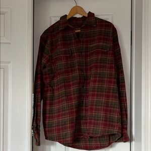 Orvis Heavy Weight Plaid Flannel Shirt Size Medium